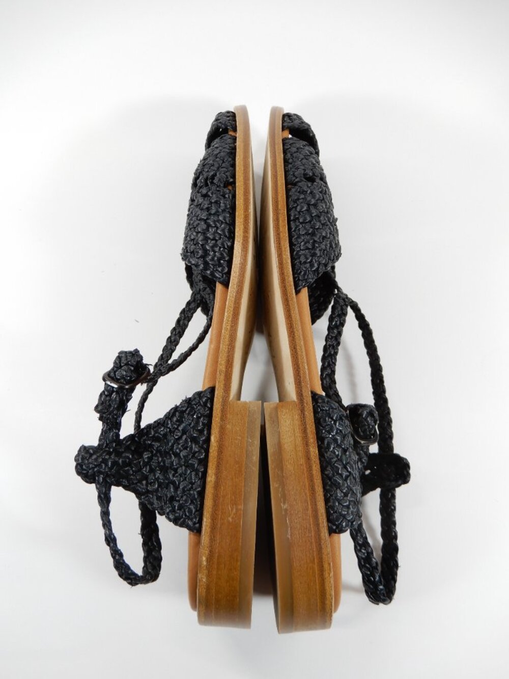 HEREU Sorolla Slingback Flat SANDALS 37 6.5 Black Woven Raffia Leather NEW $590 - Picture 13 of 14